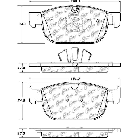 Centric Parts Centric 104.18650 Centric Posi-Quiet Semi-Metallic Disc Brake Pad Sets 104.18650